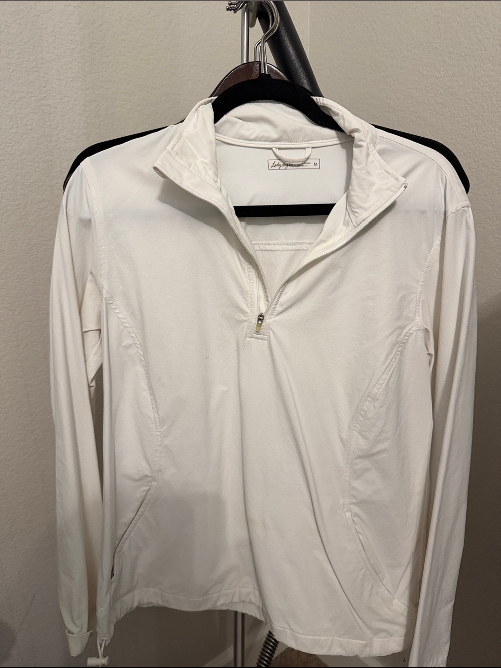 Lady Hagen White Lightweight Quarter-Zip Shirt Jacket